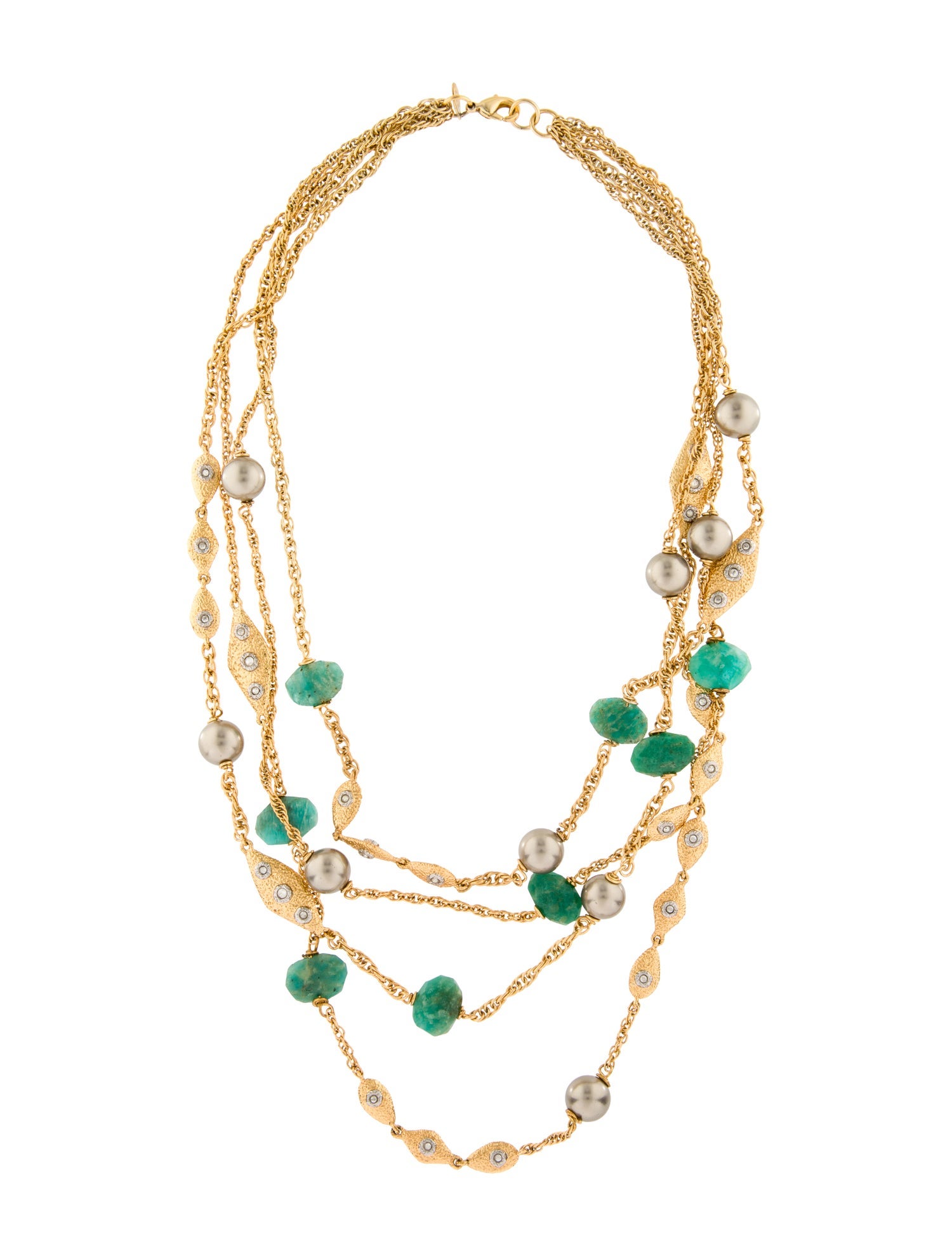 Alexis Bittar Faux Pearl & Crystal Multistrand Necklace